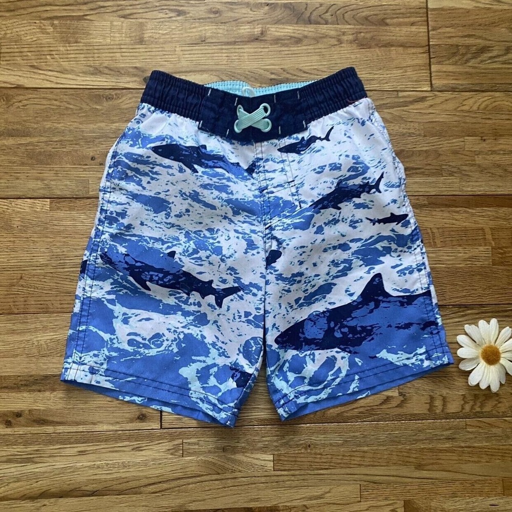 Cat & Jack Shark 🦈 Swim Trunks Size 4/5‎